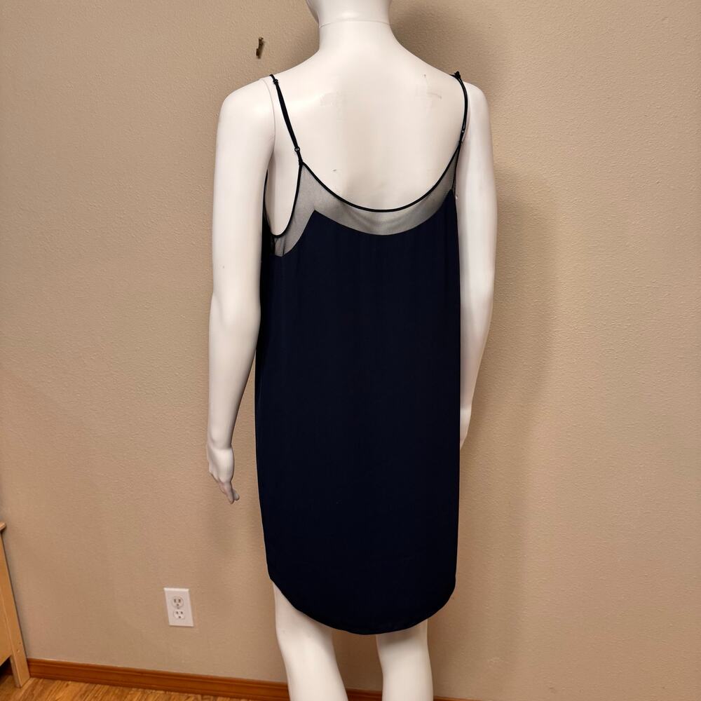 Babaton Aritzia Navy Blue Mesh V-Neck Slip Dress Women's Size Small Coquette - Picture 5 of 11